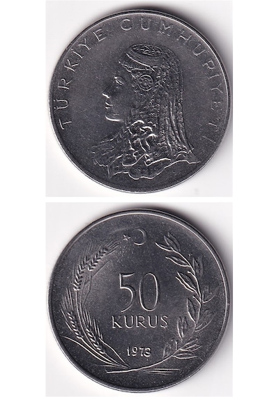 50 Kuruş 1973 Çil Eski Madeni Para