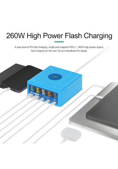 Relife Rl-304r 260 Watt 5 Portlu Wireless Özellikli Akıllı Şarj İstasyonu