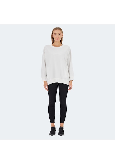 Slazenger VIKENTI SW Oversize Kadın Cepli Oversıze Beyaz Sweatshirt