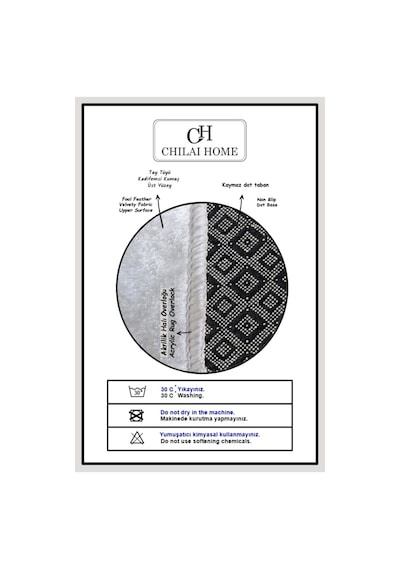 Chilai Home Rowng Füme Dekoratif Halı Djt Oval Füme