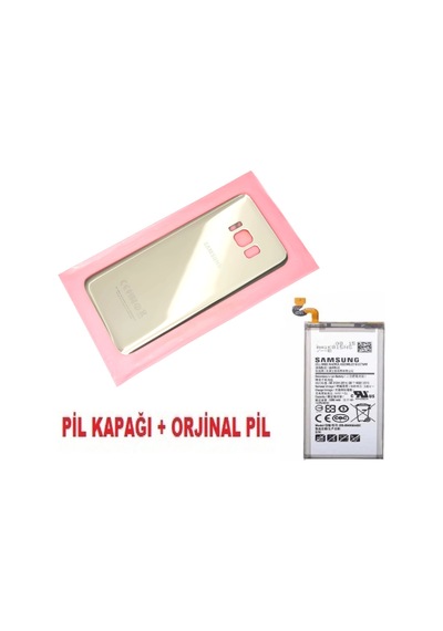 Samsung Galaxy Uyumlu S8 Arka Pil Batarya Kapağı + Pil Cam Gri