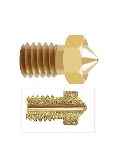 Koodmax 3d Yazıcı Extruder M6 1.75mm / 0.6mm V5 - V6 Pirinç Nozzle Baskı Kafası