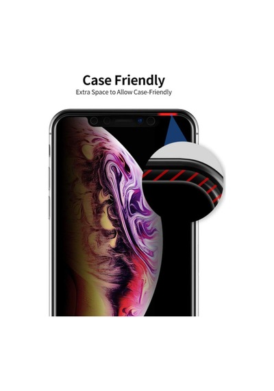 Apple Uyumlu   iPhone X Privacy Kavisli Gizlilik Filtreli Ekran Koruyucu