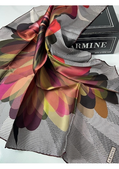 Armine Dj Saf İpek Eşarp 7936d S Nostalji Sura - 90 X 90 / Bordo 62 Bordo 62