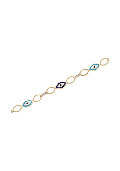 Diamond Line - Gülaylar - Sarı Altın 14 Ayar Nazar Boncuğu Bilekl Standart N11.21800 Sarı Altın