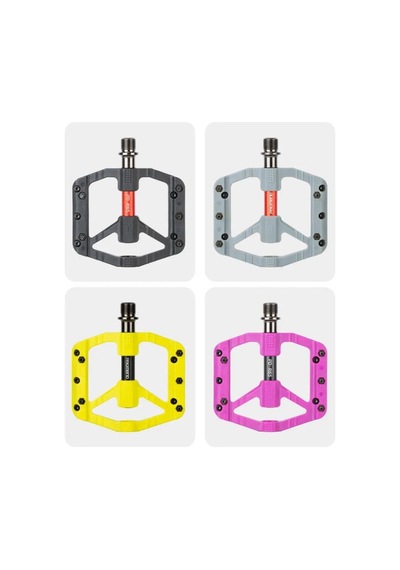Promend R-65 Renkli Platform Pedal Mtb Freeride Kaymaz 3 Rulmanlı Plastik Pedal Hafif Sarı Renk