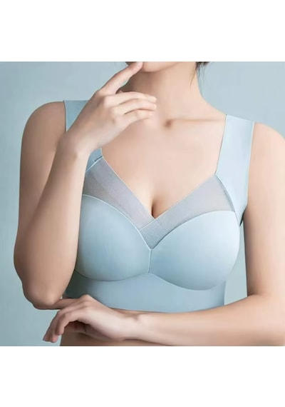 Ece's Design Dikişsiz Destekli Toparlayıcı Konfor Sütyen W1013 Açık Mavi