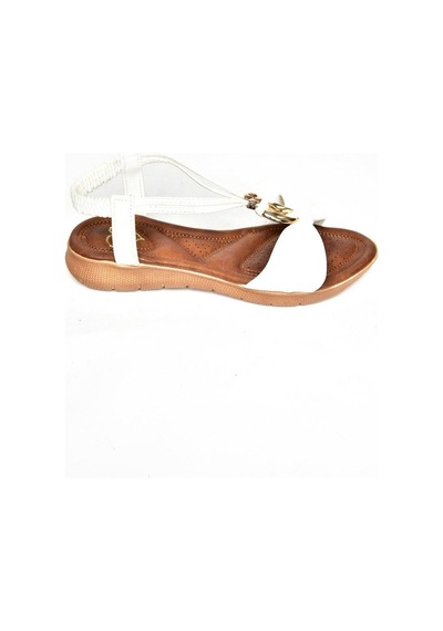 Fox Shoes S258013509 Beyaz Alçak Tabanlı Kadın Sandalet Beyaz