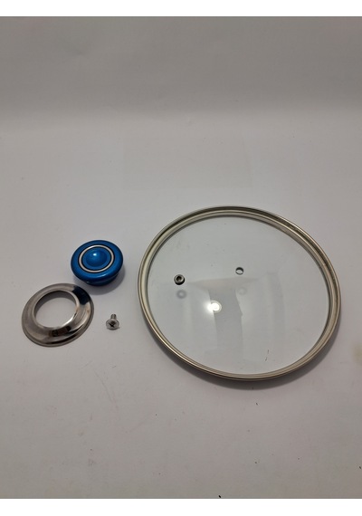 Cam Kapak 18 Cm Ve Parliement Mavi Kulp