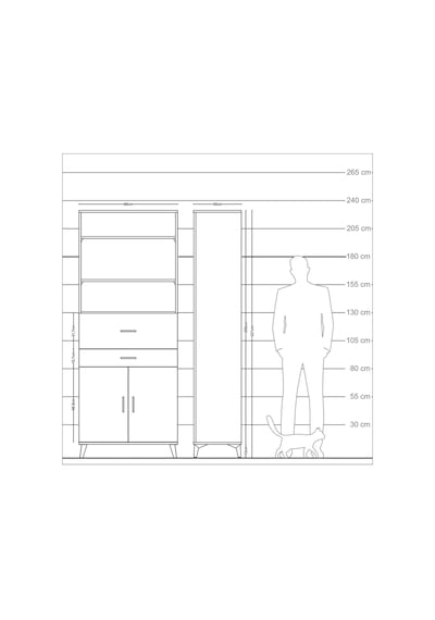 Arges Dolap 4 Raflı 2 Çekmeceli 2 Kapaklı 88x30x221 Çam-aytaşı Atlas Çam