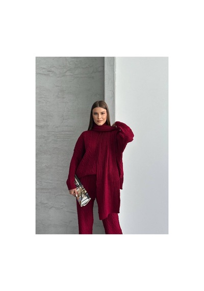 Asur Boutique Asur Butik Kadın Atkılı Triko Standart Beden Takım 38-42 Bordo Asur Boutique Asur Butik Kadın Atkılı Triko Standart Beden Takım 38-42 Bordo