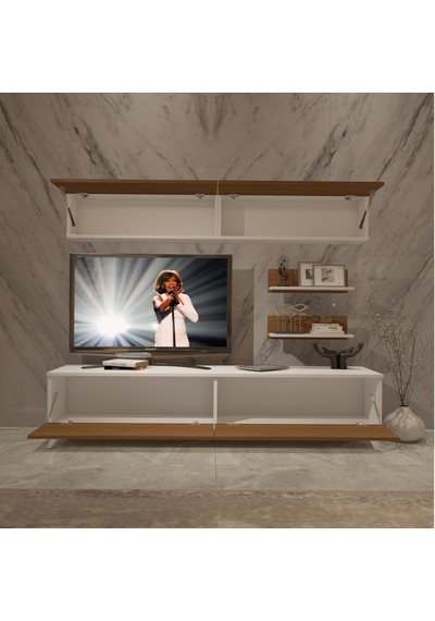 Decoraktiv Eko 5 Slm Std Retro Tv Ünitesi Tv Sehpası Beyaz - Ceviz