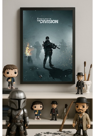 Tom Clancy's The Division Siyah Ahşap Çerçeveli Poster, Dekoratif Oyun Duvar Tablosu