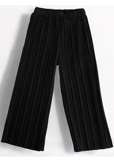 Zekids Kız Çocuk Fitilli Pantolon-14449 Siyah