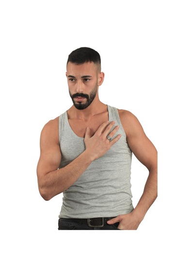 Erkek Antik Gümüş Kaplama Ayarlanabilir Yaprak Yüzük Gümüş
