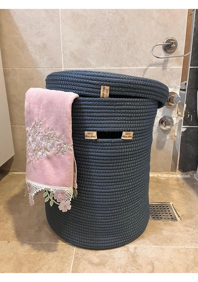 Zengin Design Home Banyo Çamaşır Sepet Zdh-456 Koyu Mavi
