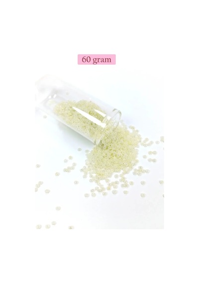 Tedar Dökme Cam Kum Boncuk 11/0 2 Mm - 60 Gram - Krem - Bnc047 Najmaddin (No:1) 8.5Cm X 10.5 Cm