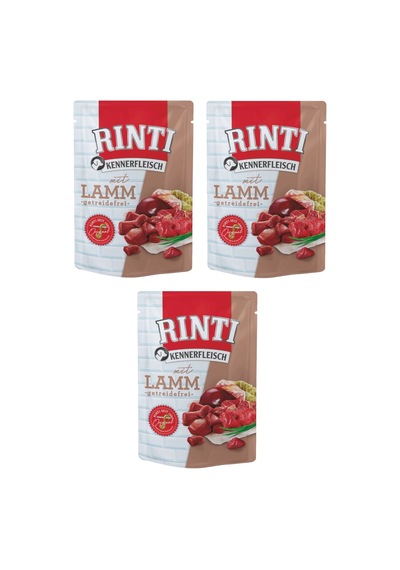 Rinti Pouch Kuzu Etli Köpek Yaş Mama 3 x 400 G
