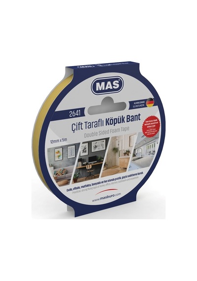 MAS ÇİFT TARAFLI KÖPÜK BANT 12MM X 5M 2641