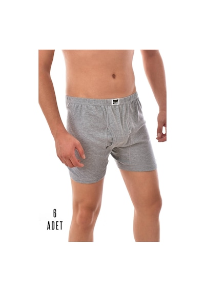 Erkek Gri 6 Adet Tutku Paçalı Boxer Gri 0111 001