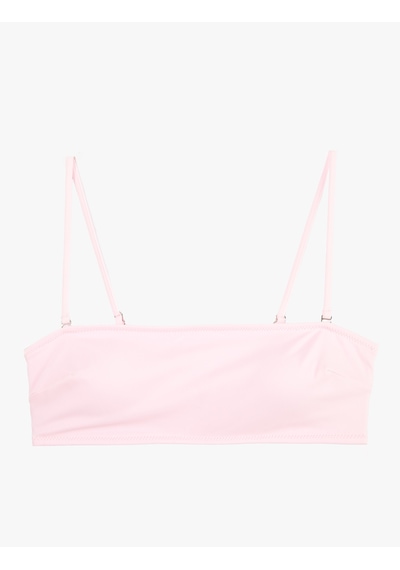 Koton Çıkarılabilir Askı Detaylı Straplez Bandeau Bikini Üstü Pembe 6sak10005mm Gül