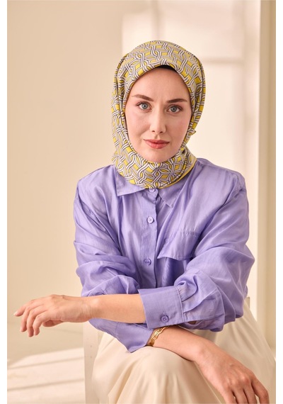 Silk Home Twill İpek Eşarp 11479-05 Sarı, Gümüş