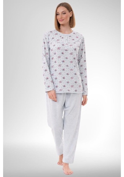 Mecit Pijama Mecit 6314 Mavi Kadın Büyük Beden Pijama Takımı Mavi