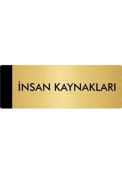 Metal Yönlendirme Levhası, Departman Kapı Isimliği İnsan Kaynakları 7x20 Cm Altın Renk