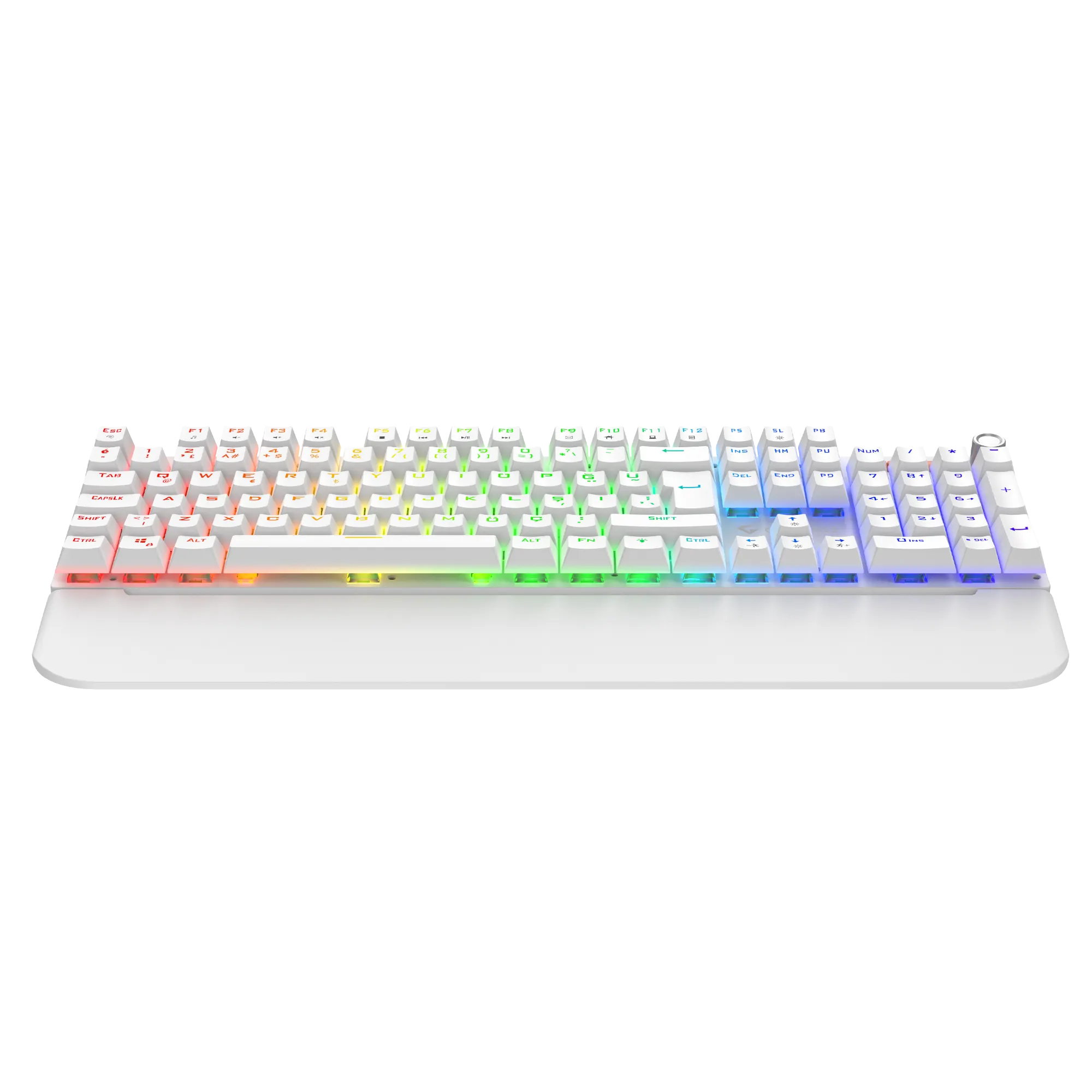Apex Red Switch Mekanik Klavye Bilek Destekli Full Anti-ghosting Rainbow Gaming Klavye Oyuncu Klavyesi Ses Tekerleği Metal