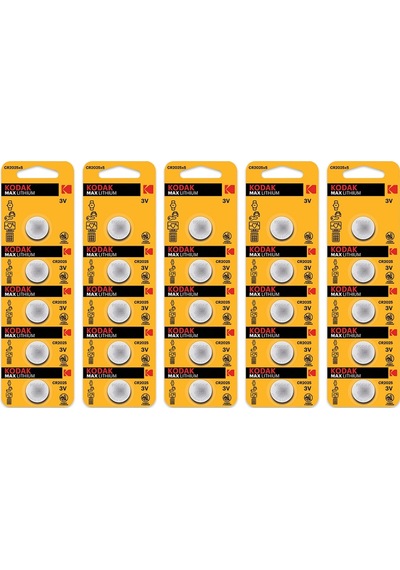 Kodak Max CR2025 Lityum Düğme Pil 5 x 5'li
