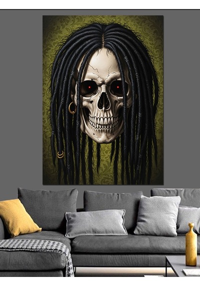 Ahşap Tablo Dreadlock Saçlı Siyah Kadın