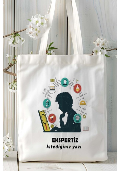 Art Hediye Ekspertiz Baskılı Bez Omuz Çantası Kişiye Özel Model 9 Çok Renkli