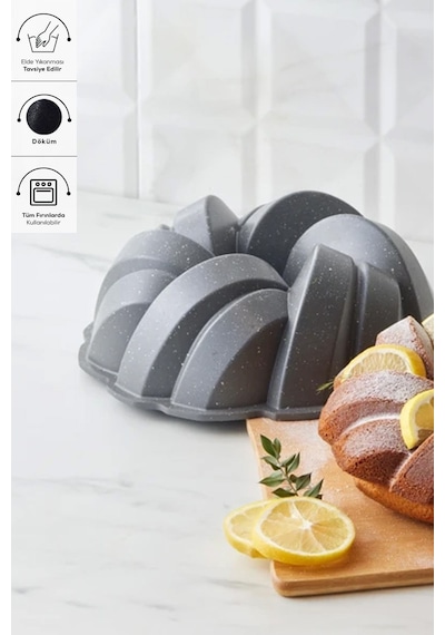 Karaca Cake Pro Örgü Döküm Kek Kalıbı Antrasit 26 cm Karaca Cake Pro Örgü Döküm Kek Kalıbı Antrasit 26 cm