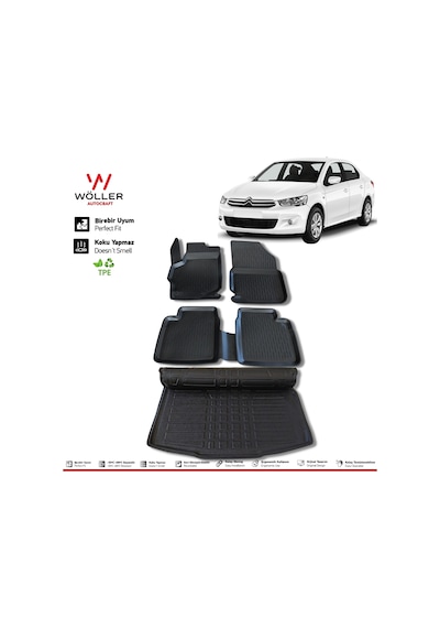 Citroen C Elysee Paspas Bagaj Havuzu 2012 2022 Arası 3D Wöller
