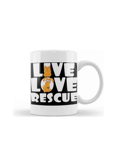Live Love Rescue Retro Vintage Kupa Bardak Porselen Karışık