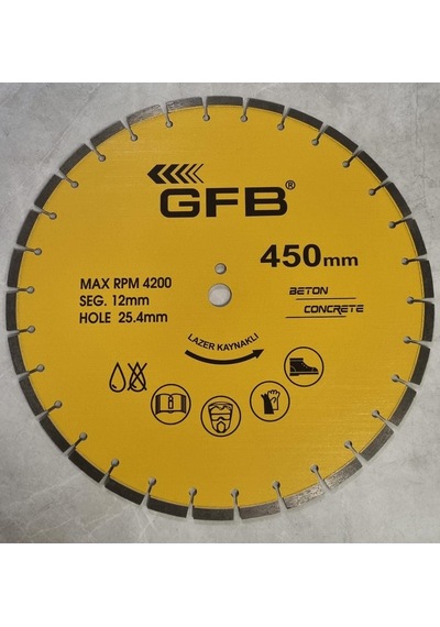 Gfb 2371 Elmas Testere Beton Kesme Diski 450 Mm Profesyonel Kesim Diski