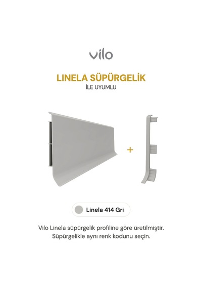 Vilo Süpürgelik Bitim Aparatı 2 Adet Linela 414 Gri Uyumlu