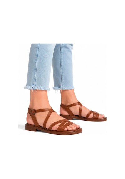 Dadwolf Rahat Taban Çok Bantlı Bilekten Tokalı Yazlık Gladyatör Model Düz Taban Sandalet Taba Dadwolf Rahat Taban Çok Bantlı Bilekten Tokalı Yazlık Gladyatör Model Düz Taban Sandalet Taba