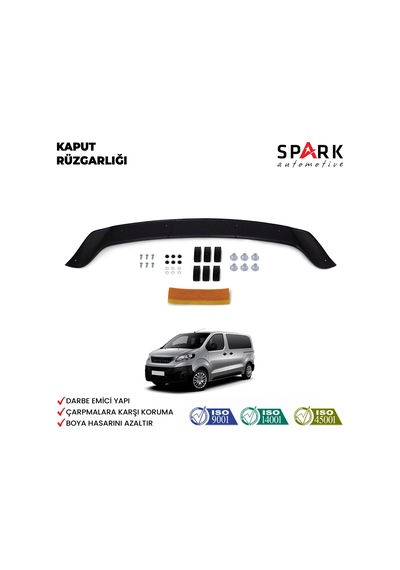 Peugeot Expert 2017 Yılı Ve Sonrası Uyumlu Ön Kaput Rüzgarlık 4mm Siyah