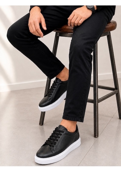 Papucumun Dünyası Erkek Hakiki Deri Sneaker Siyah