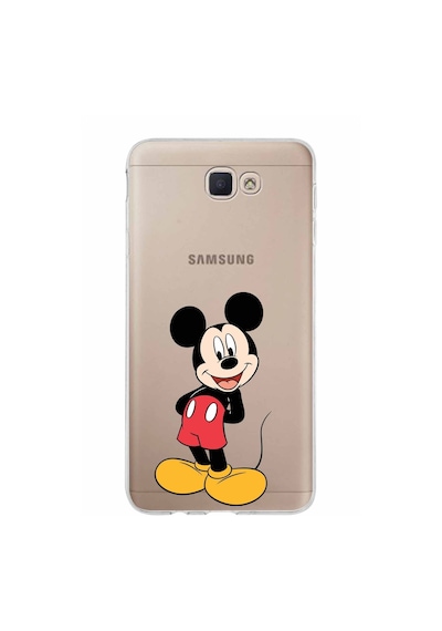Samsung Galaxy Uyumlu J7 Prime Kapak Mickey Mouse Tasarımlı Şeffaf Silikon Kılıf Şeffaf