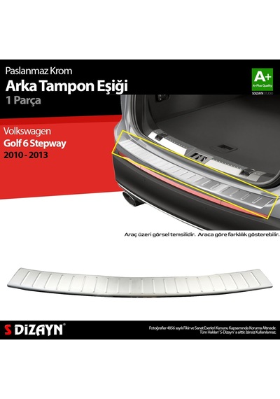 S-dizayn Vw Golf 6 Sw Krom Arka Tampon Eşiği 2010-2013