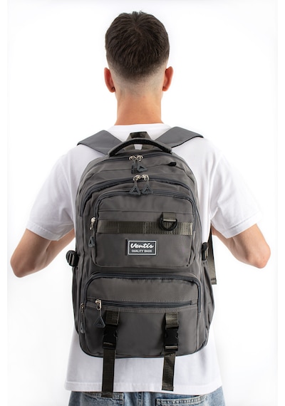 Ventis Qualty Okul Çantası Su Geçirmez Klinkır Kumaş Unisex Sırt Çantası Model 7c Antresit