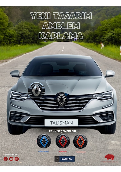 Renault Talisman 2020-2024 Yeni Tasarım Amblem Kaplama Sticker