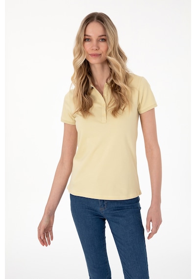 U.S. Polo Assn. Kadın Açık Haki Basic Polo Yaka Tişört 50300830-VR183