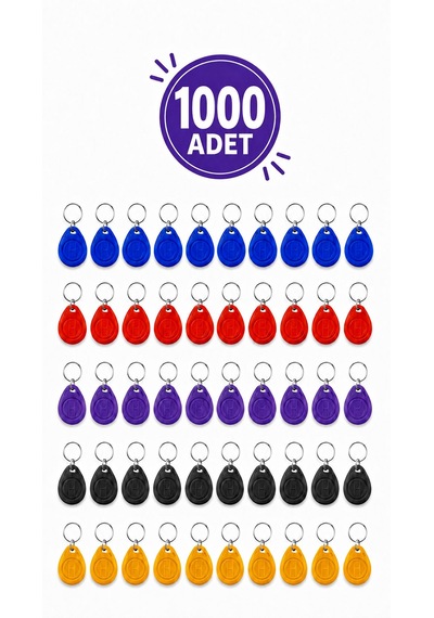 Sarkey Sr-602 H-r Yazılabilir Kopyalanabilir Proximity Anahtarlık 125 Khz Keyfob Karışık Renkler 1000 Adet + 1 Adet Rfıd Kopyalama