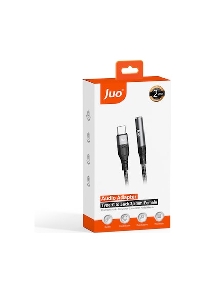 Juo Usb Type-c To 3.5mm Jack Aux Kulaklık Mikrofon Çevirici Dönüştürücü Adaptör Kablo