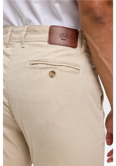 SÜVARİ Bej Slim Armürlü Pantolon Bej