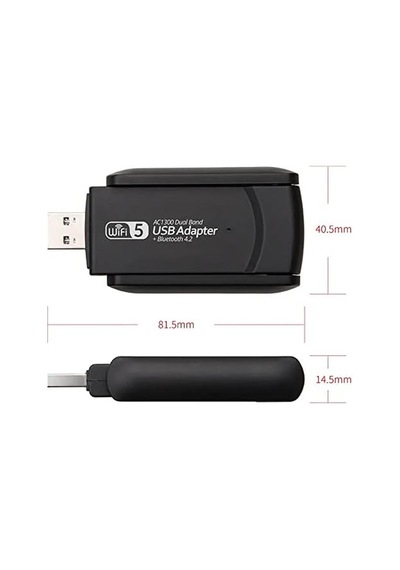 Adaptör Wifi Ağ Kartı Masaüstü Bilgisayar Pc İle Uyumlu 2,4g 5g Destekler 1300mbps Usb 3.0 Dual Band Usb Adapter 2,4ghz-5,82ghz Ac1300