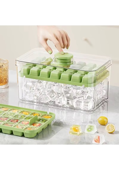 56 Hazneli Otomatik Basmalı Kapaklı Buz Kalıbı Çift Bölmeli Buz Kalıbı Şekilli Plastik Diğer